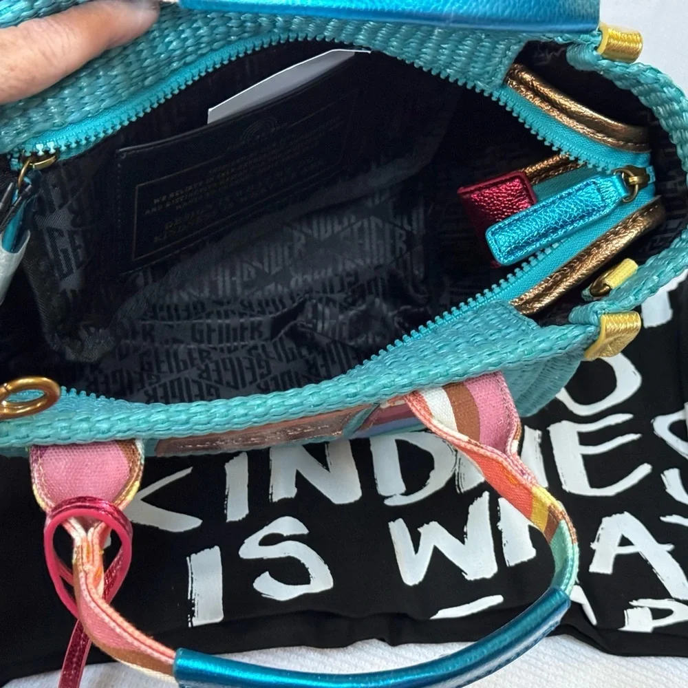 Kurt Geiger Multicolor Woven Tote and Crossbody NWT